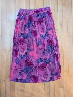 Vtg Take Two Floral Maxi Skirt